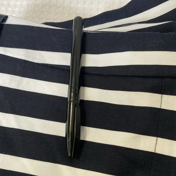 Anne Klein Navy and White Striped Women Shorts - Picture 5 of 9